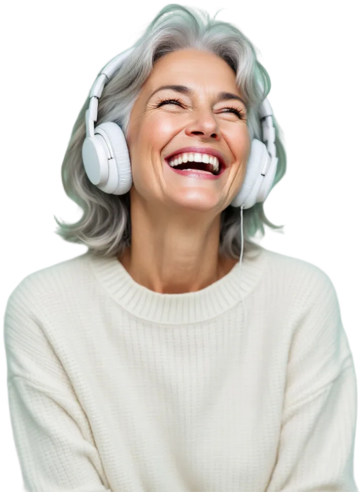 A woman listening to her words being read back to her